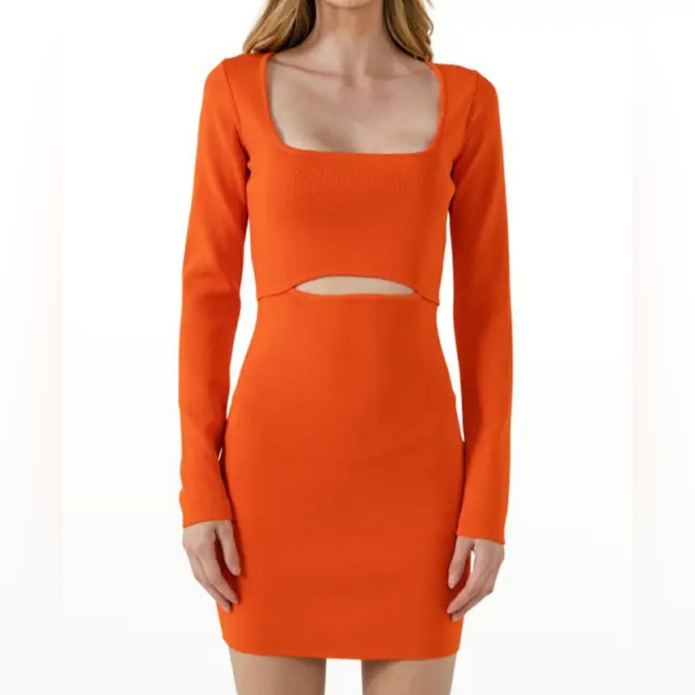 ENDLESS ROSE NWOT Cutout Knit Midi Bodycon Dress - SIZE XS